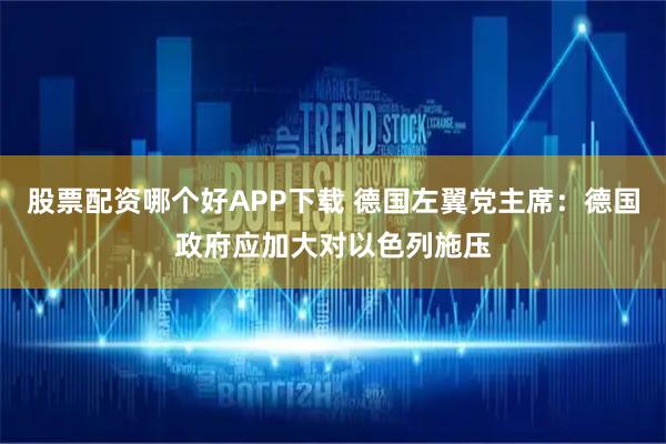 股票配资哪个好APP下载 德国左翼党主席：德国政府应加大对以色列施压